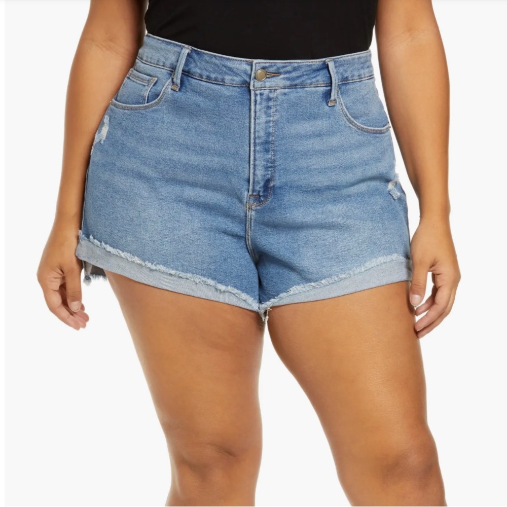 Good American | Good Curve High Waist Denim Shorts
